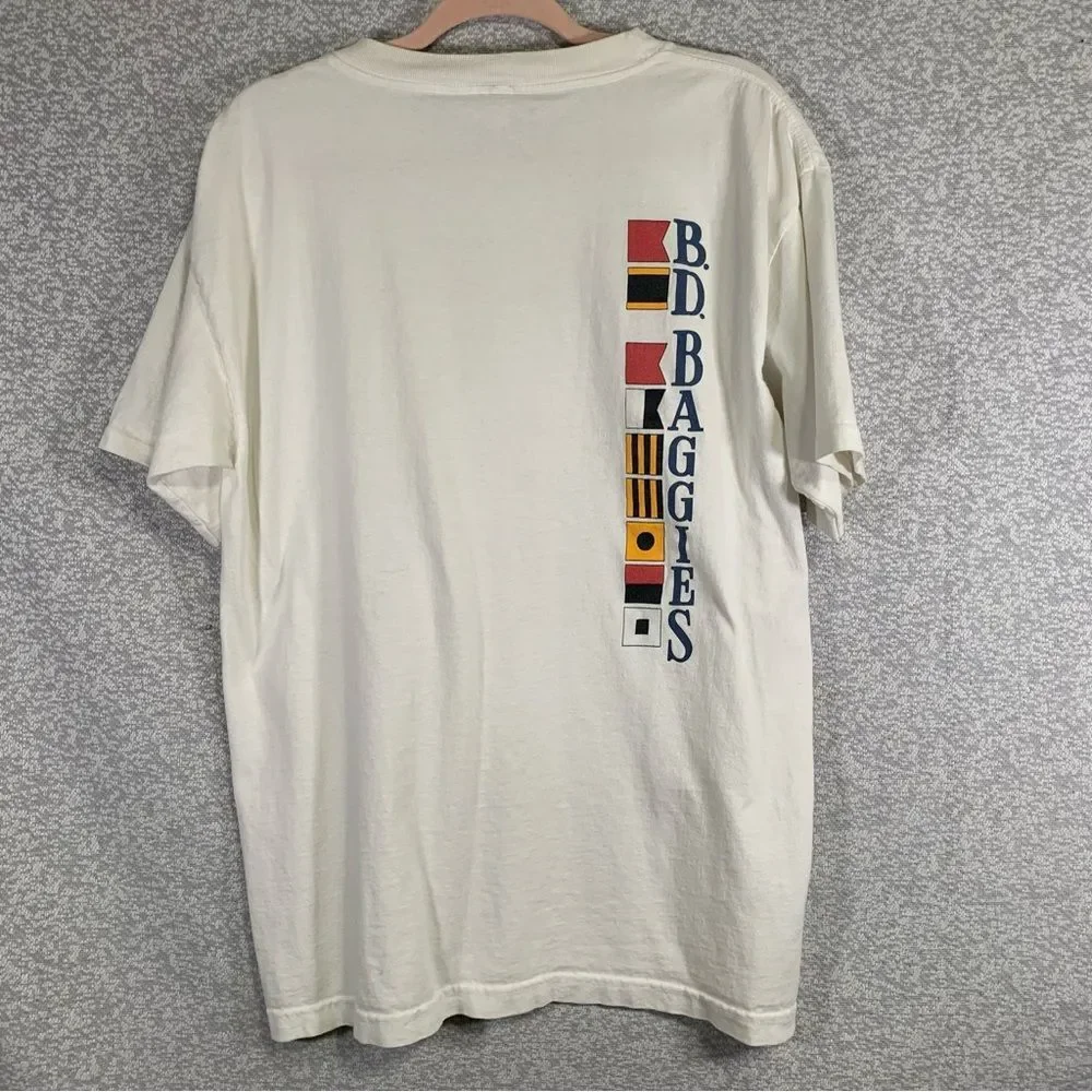 BD BAGGIES Vintage Gym Baggs Sailing Club Flags T Shirt USA Single Stich Med - Picture 9 of 12